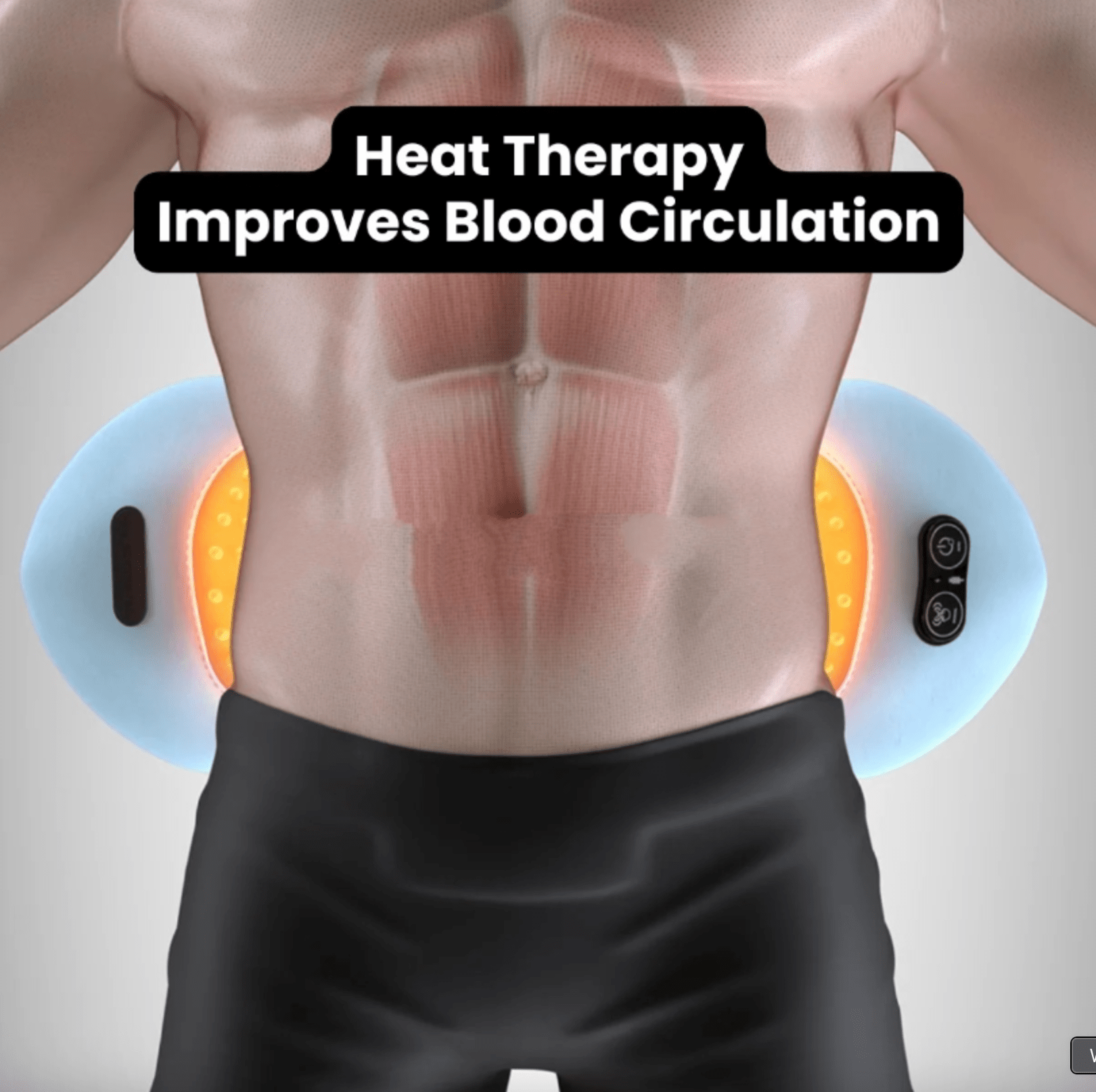 CureKinβ’ 3 - in - 1 New Blue Spine Relief Massager | Traction, Heat & Vibration - CureKin