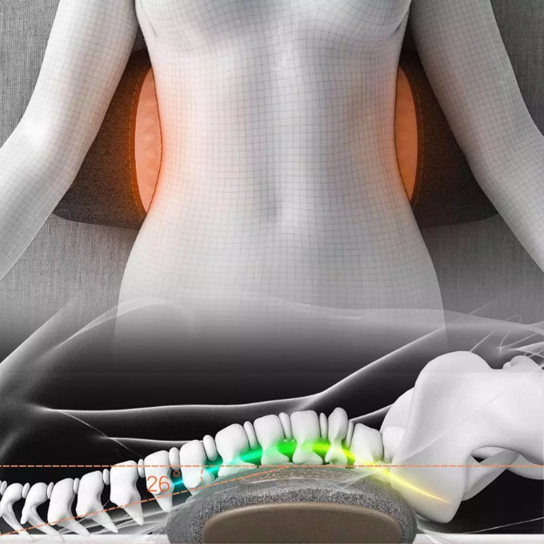 CureKin 3-in-1 Back Massager with Heat, Vibration & Traction β Sciatica & Lower Back Pain Relief