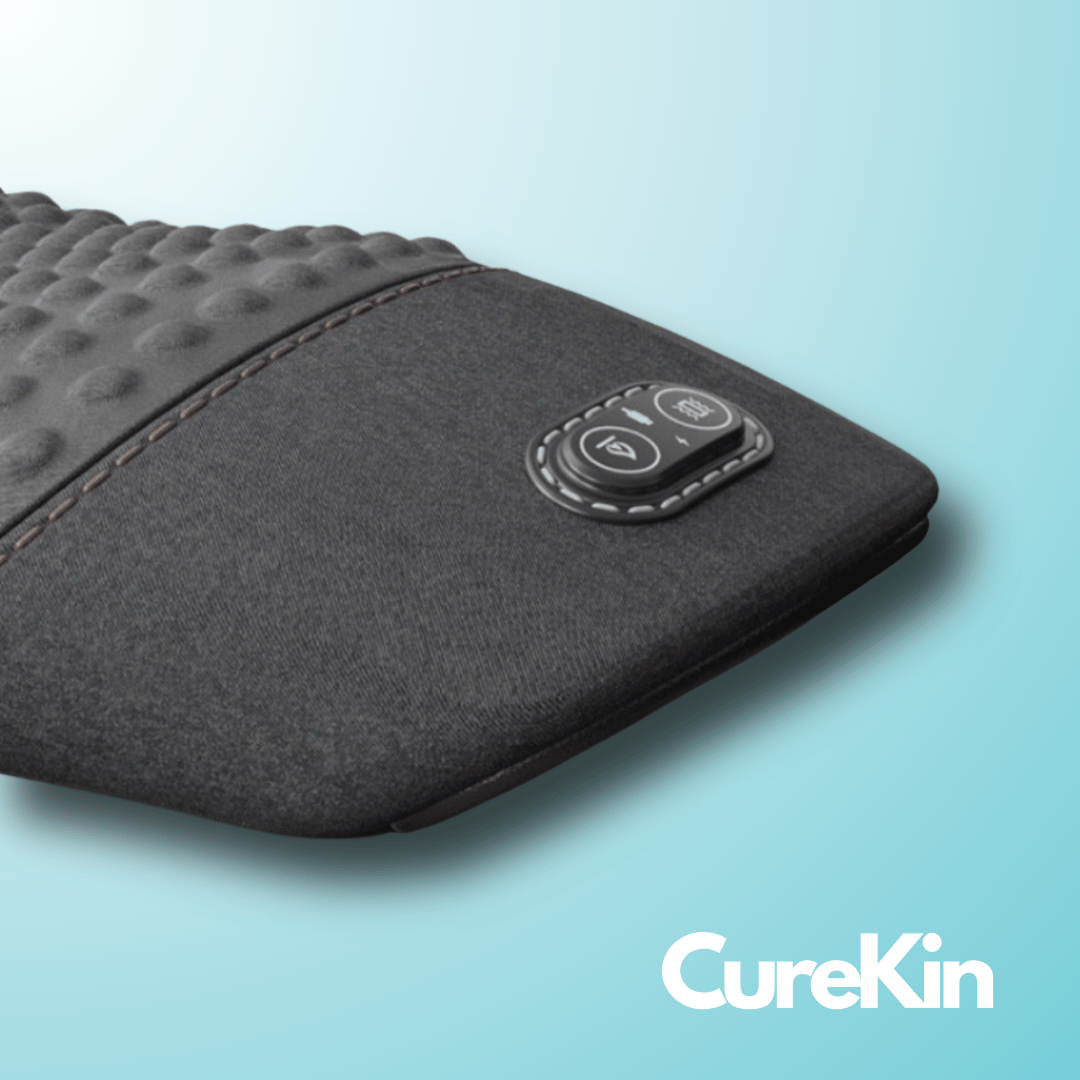 CureKin 3 - in - 1 Back Massager with Heat, Vibration & Traction – Sciatica & Lower Back Pain Relief - CureKin