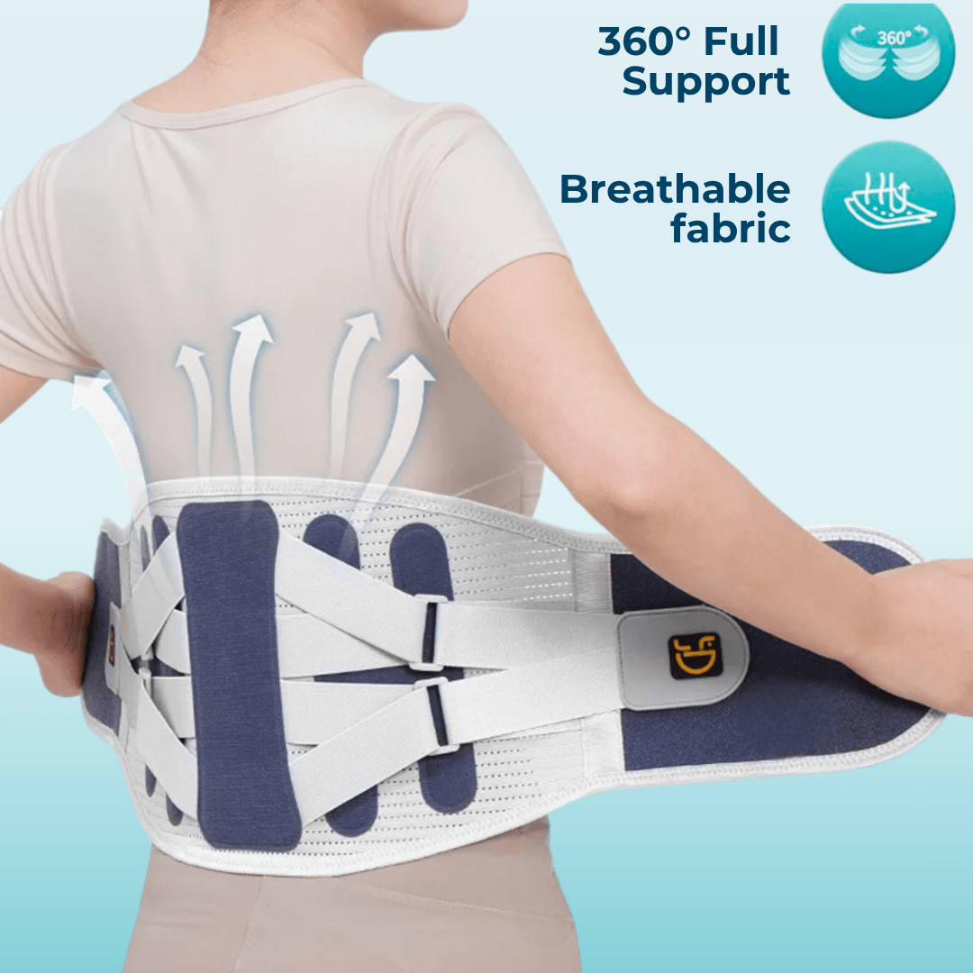 CureKin Back Brace Lumbar Support Belt – Sciatica Pain Relief, Posture Corrector & Lower Back Support - CureKin