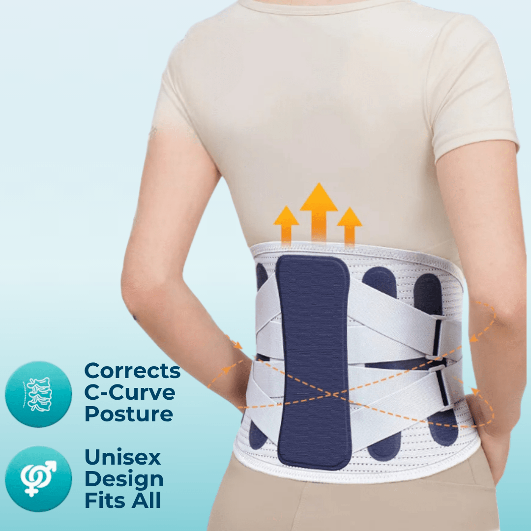 CureKin Back Brace Lumbar Support Belt – Sciatica Pain Relief, Posture Corrector & Lower Back Support - CureKin