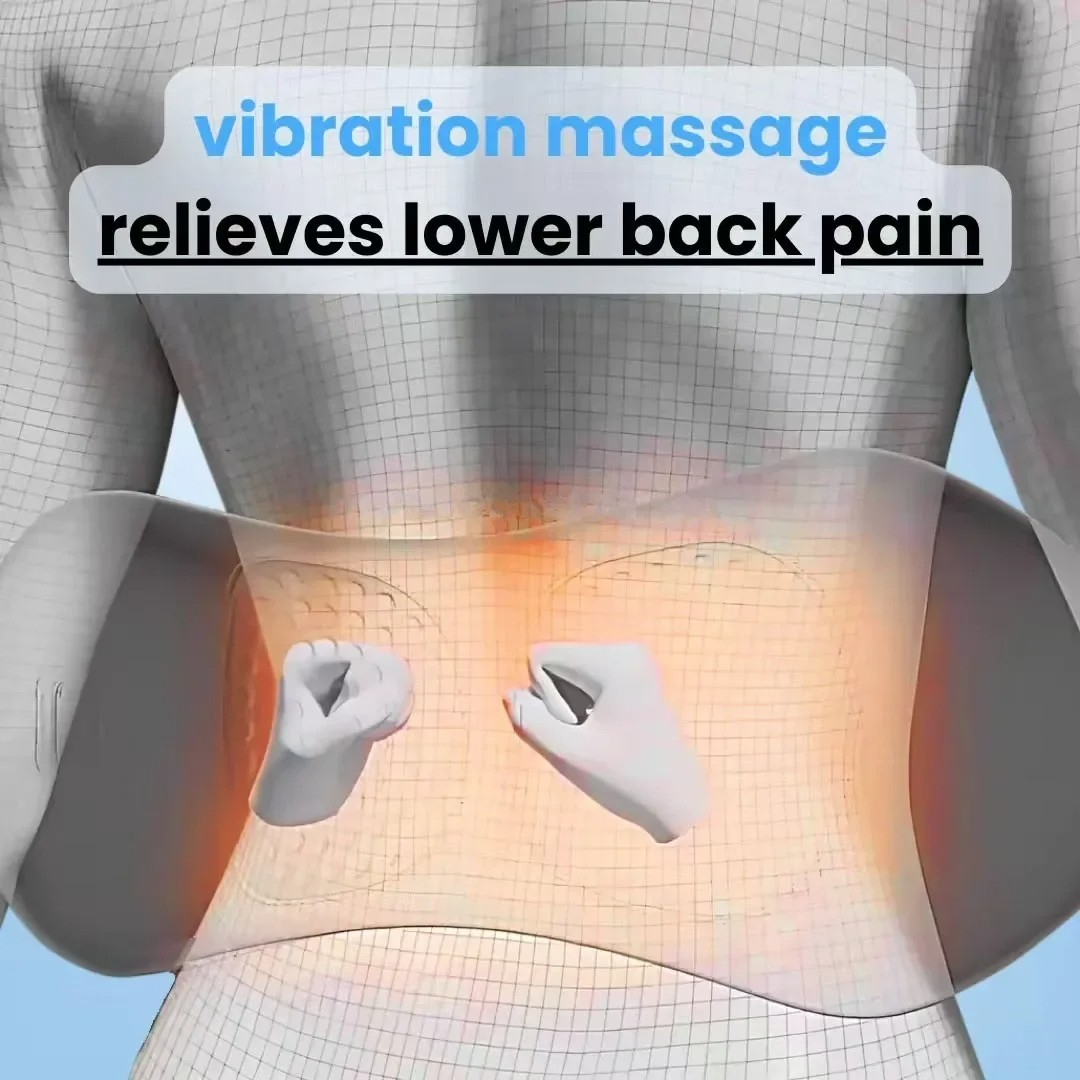 Back Massager with Heat, Vibration & Spinal Support β Relieve Sciatica, Lower Back Pain & Posture Stress | CureKin 3-in-1 Home Therapy