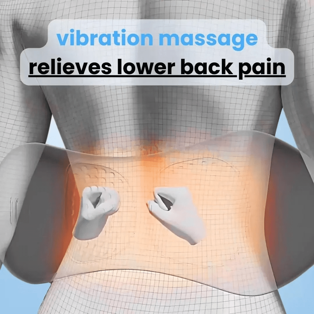 Back Massager with Heat, Vibration & Spinal Support – Relieve Sciatica, Lower Back Pain & Posture Stress | CureKin 3 - in - 1 Home Therapy - CureKin