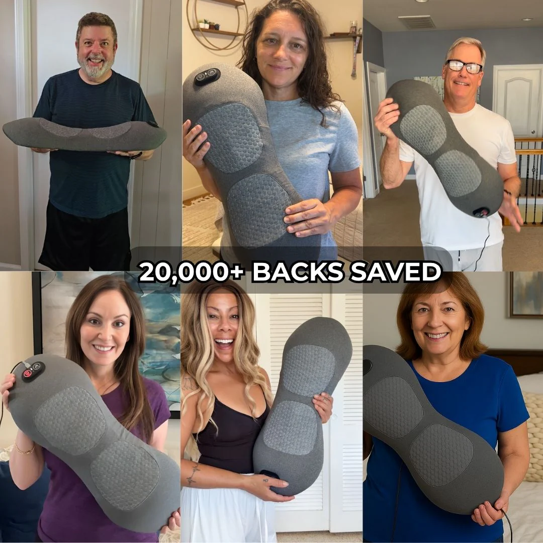 Back Massager with Heat, Vibration & Spinal Support β Relieve Sciatica, Lower Back Pain & Posture Stress | CureKin 3-in-1 Home Therapy