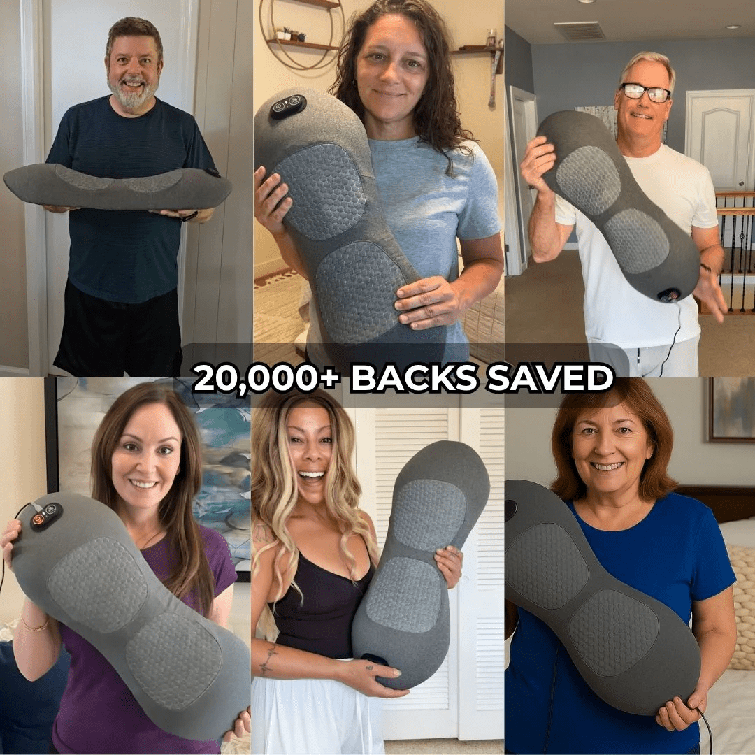 Back Massager with Heat, Vibration & Spinal Support – Relieve Sciatica, Lower Back Pain & Posture Stress | CureKin 3 - in - 1 Home Therapy - CureKin