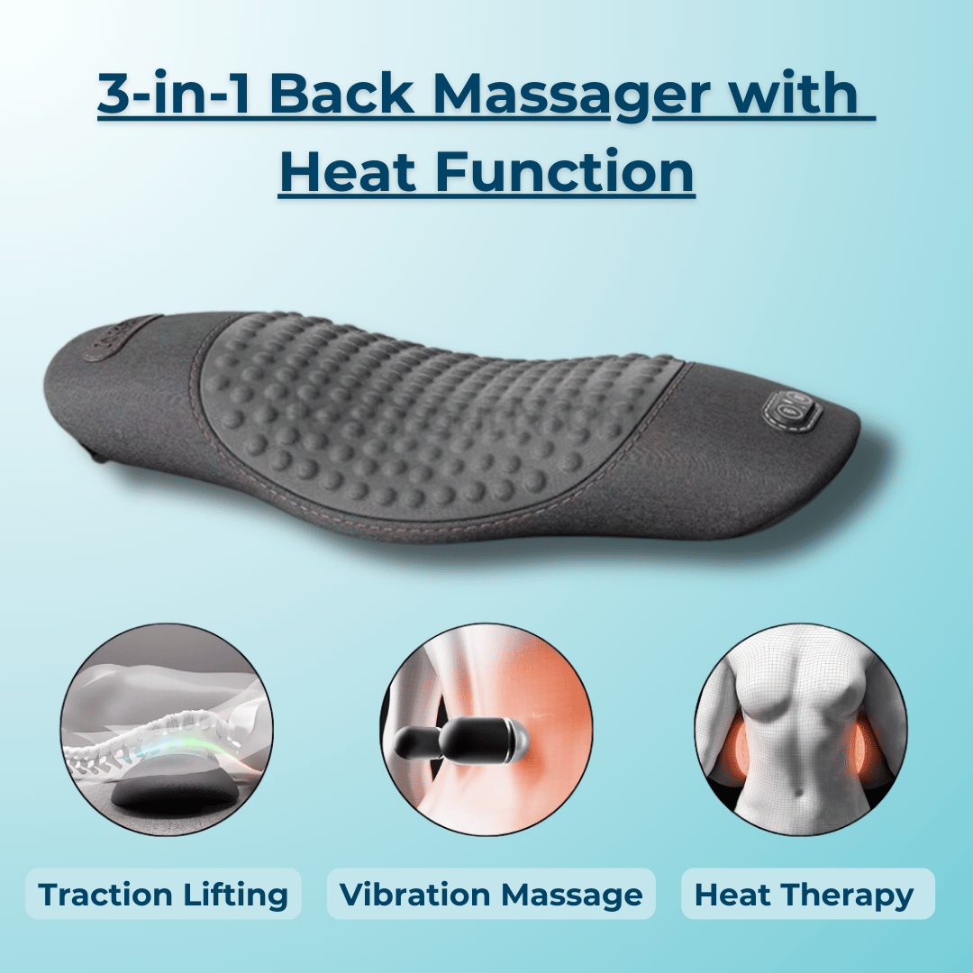 3-in-1 Back Massager with Heat – Relieve Back Pain | CureKin