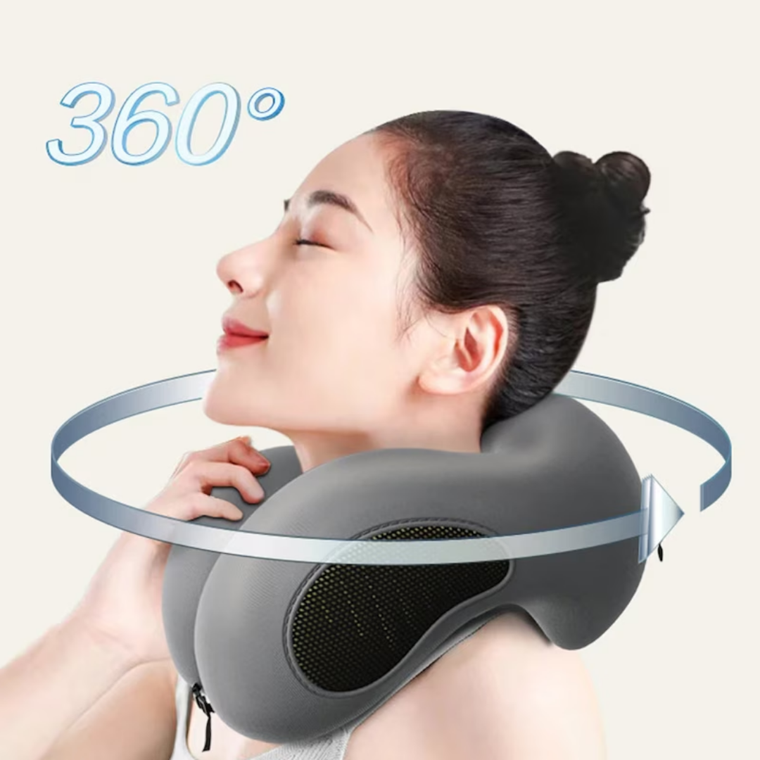 CureKin U-Shaped Memory Foam Travel & Massage Neck Pillow