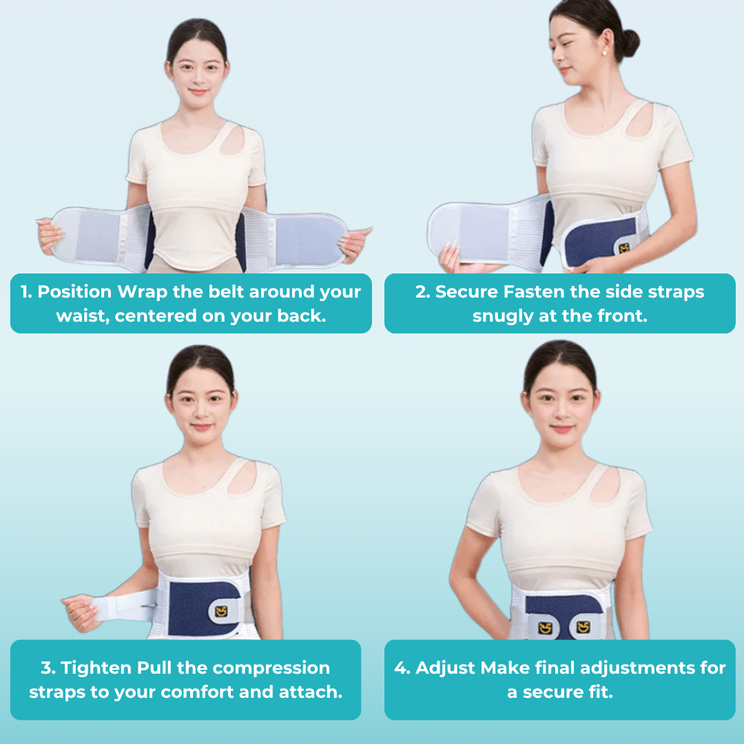 CureKin Back Brace Lumbar Support Belt – Sciatica Pain Relief, Posture Corrector & Lower Back Support - CureKin