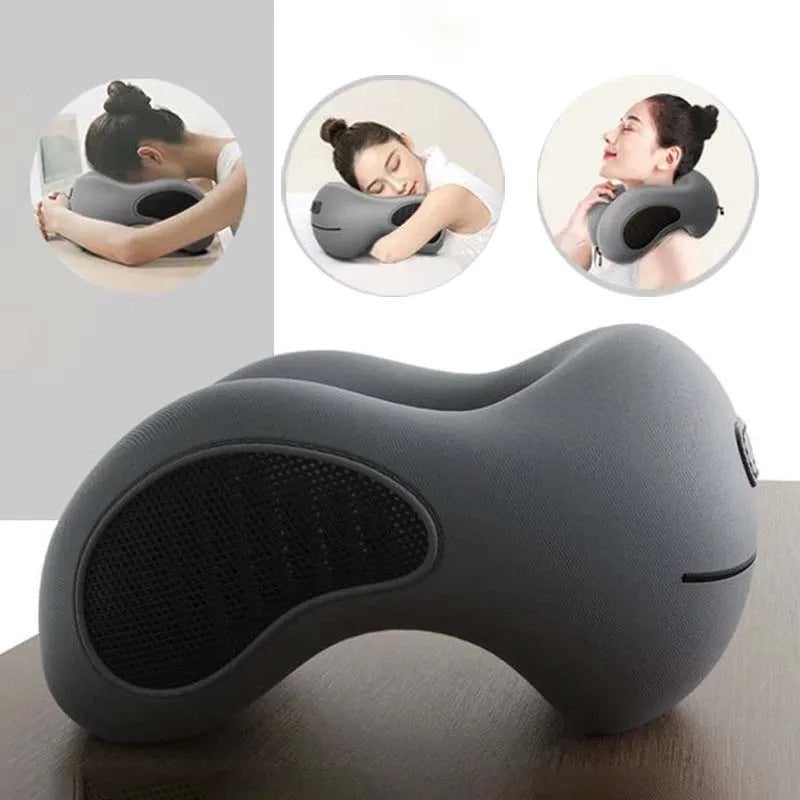 CureKin U-Shaped Memory Foam Travel & Massage Neck Pillow